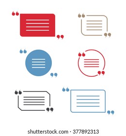 Vector Set Of Red Blue And Grey  Quotation Marks Isolated On White