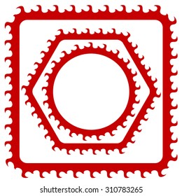 Vector Set of Red Frames Isolated on White Background