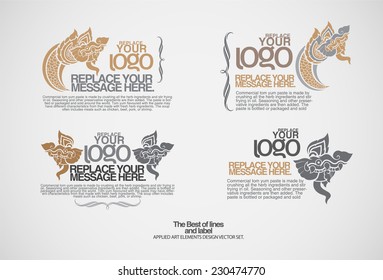 vector set: red and golden labels in different styles