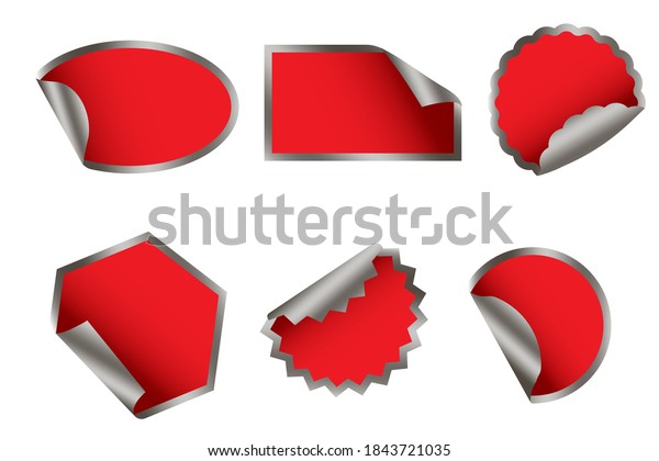 Vector Set Red Labels Red Blank Stock Vector (Royalty Free) 1843721035 ...