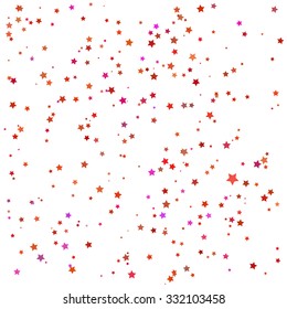 Vector Set of Red and Pink Stars Isolated on White Background. Stars Background.