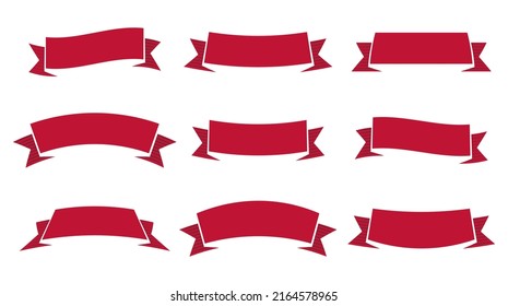 vector set of red ribbons