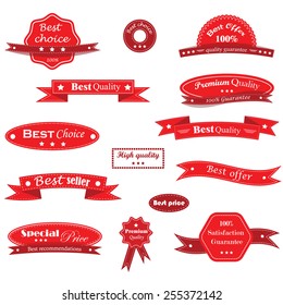 vector set of red ribbons