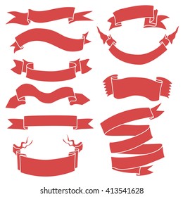 Vector Set of Red Ribbons for Your Text