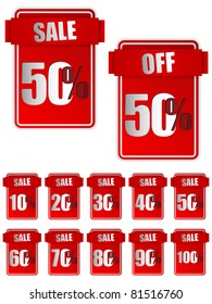 Vector - Set of Red Sale Stickers