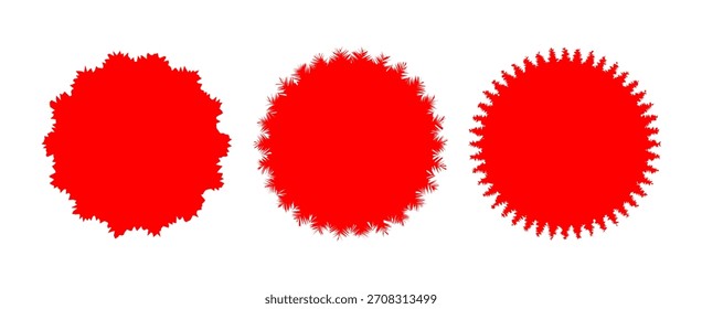 Conjunto de Vector de rojo Starburst Sunburst Venta descuento Precio Etiqueta Pegatinas Ronda Insignia abstracta Etiqueta Forma del marco