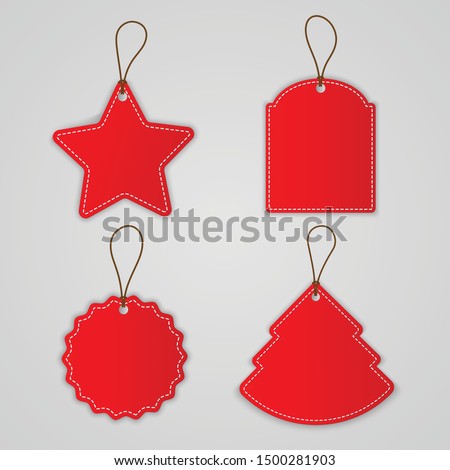 Vector set red tag. Label for price stick.