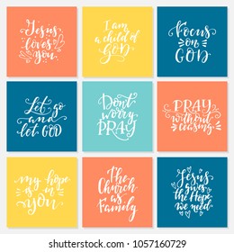 Vector set of religions lettering. Modern lettering illustration. T shirt hand lettered calligraphic design. Perfect for t-shirts, banners, flyers and other types of business design.