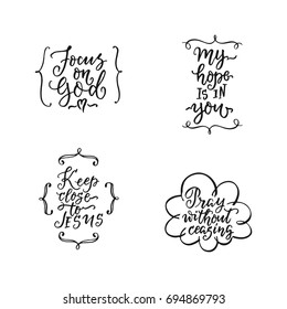 Vector set of  religions lettering. Modern lettering illustration. T shirt hand lettered calligraphic design. Perfect illustration for t-shirts, banners, flyers and other types of business design.