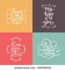 Vector set of  religions lettering. Modern lettering illustration. T shirt hand lettered calligraphic design. Perfect illustration for t-shirts, banners, flyers and other types of business design.