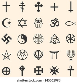 vector set of religious symbols