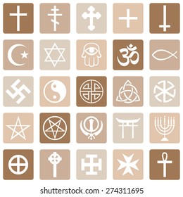 Vector Set of Religious Symbols