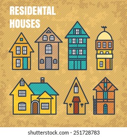 Vector set of residental houses