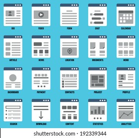 Vector set of responsive mapsites  for design. Flowcharts and structures of websites - vector elements