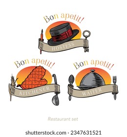 conjunto de vectores para restaurantes y cafés
