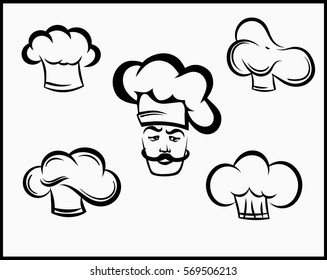 vector set for restaurants and eating places icons cook with cap