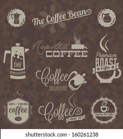 Vector Set: Retro Coffee Shop Labels and Symbols