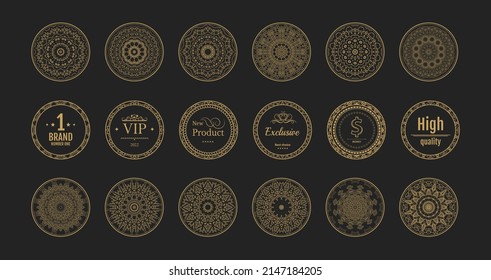 Vector set of retro decorations for wedding cards, decorating valentines, framing title of different printed products.