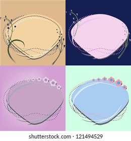 vector set of retro floral banners