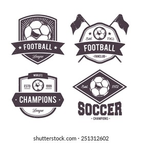 Vector set of retro football emblems.