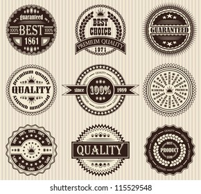 Vector set of retro labels