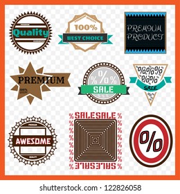 Vector set of retro labels and icons