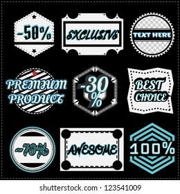 Vector set of retro labels and icons