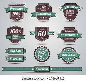 Vector set of retro labels and icons