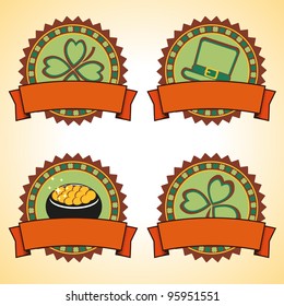 Vector set of retro labels for st. Patrick's day