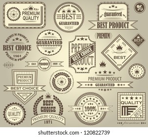 Vector set of retro labels. Vintage design