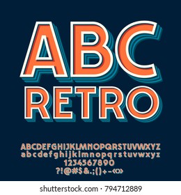 Vector Set of Retro Letters, Numbers and Symbols.