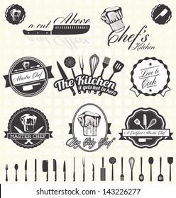 Vector Set: Retro Master Chef Labels