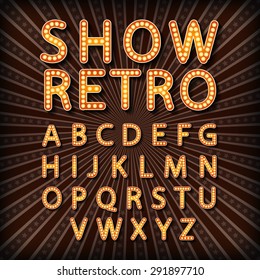 Vector set Retro neon sign, vintage billboard, bright signboard, light banner art