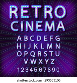 Vector set Retro neon sign, vintage billboard, bright signboard, light banner art