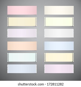 Vector Set of Retro Paper Sheets on Grey Background