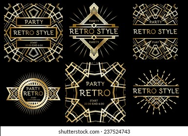 Art Deco Luxury Monochrome Antique Gold Stock Vector (Royalty Free ...