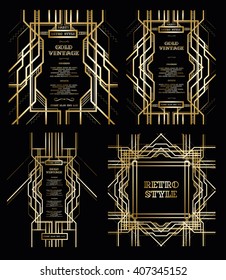 vector set retro pattern for vintage party style Gatsby