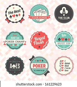 Vector Set: Retro Poker Labels and Icons