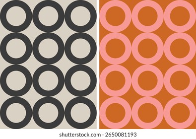Vector set retro simple geometric seamless patterns in retro style. Vintage abstract geometric pattern in Art deco style.