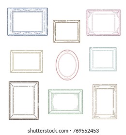 Vector set of retro stamp frames