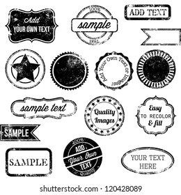 Vector Set of Retro Stamps and Badges