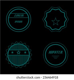 Vector Set of Retro Stamps and Badges
