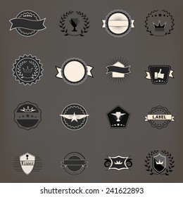 Vector Set of Retro Stamps and Badges. Vintage color.