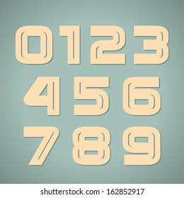 Vector set retro style geometric numbers