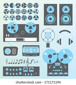 Vector Set: Retro Style Music Recording Equipment