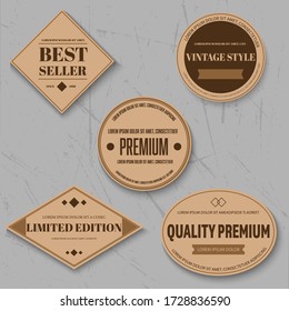 Vector set retro vintage label and badge.