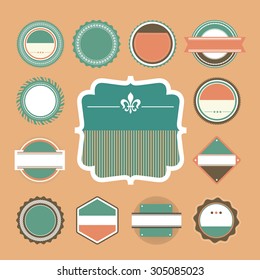vector set of retro vintage labels 