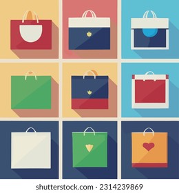 Vector set of Reusable Shopping Bags