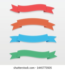 Vector set of ribbon banner.