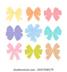 Vector set of ribbon bows